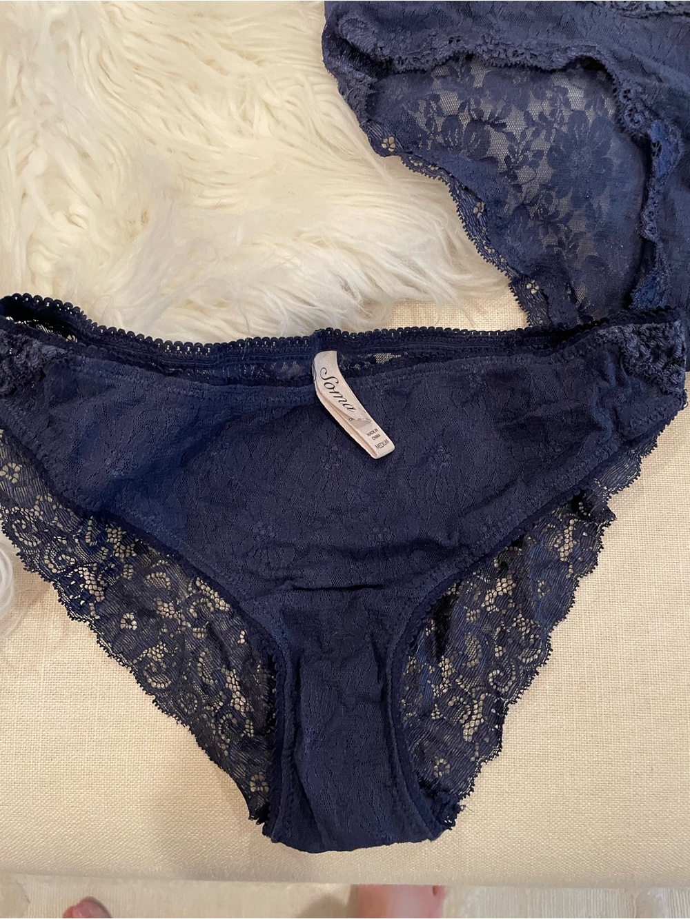 Soma Navy Lace Bralette & Matching Panties - Picture 5 of 15